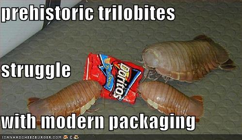 prehistoric trilobites struggle with modern packaging