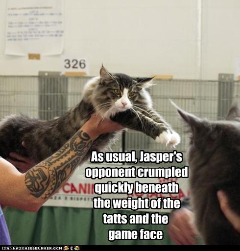 As usual, Jasper's
opponent crumpled quickly beneath