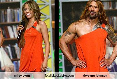 miley cyrus Totally Looks Like dwayne johnson