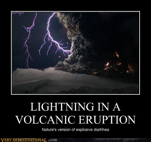 LIGHTNING IN A VOLCANIC ERUPTION