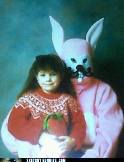 Typical shopping mall Easter Bunny! In your worst nightmares! 