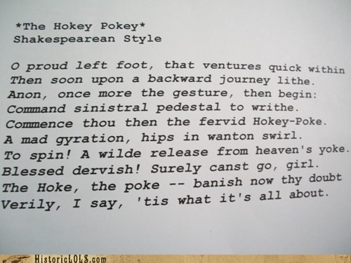 The Hokey Pokey, if William Shakespeare Had Written it