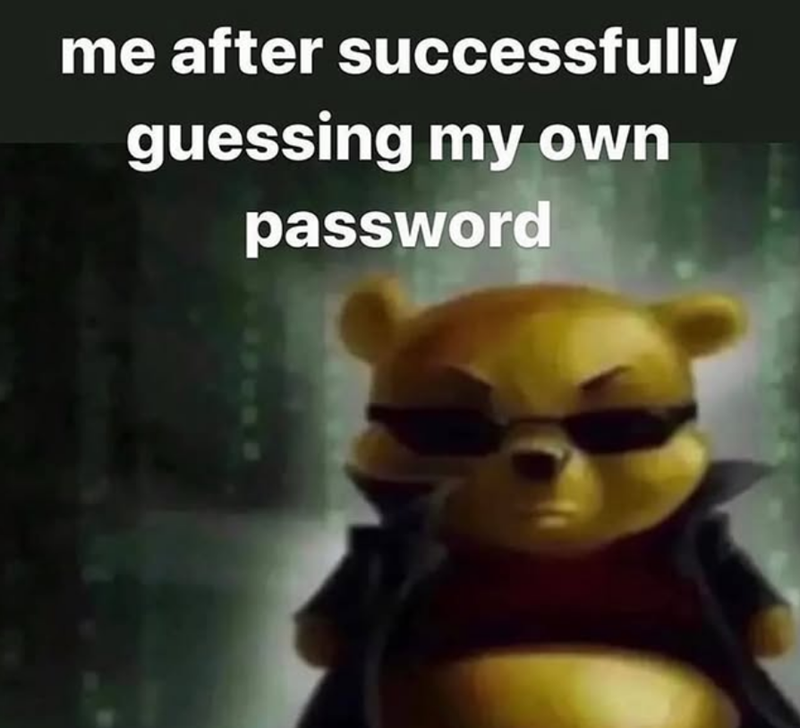 me after successfully guessing my own password