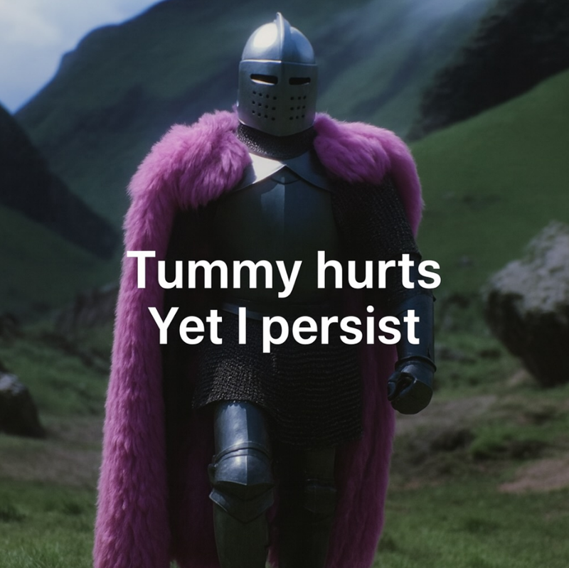 Tummy hurts Yet I persist