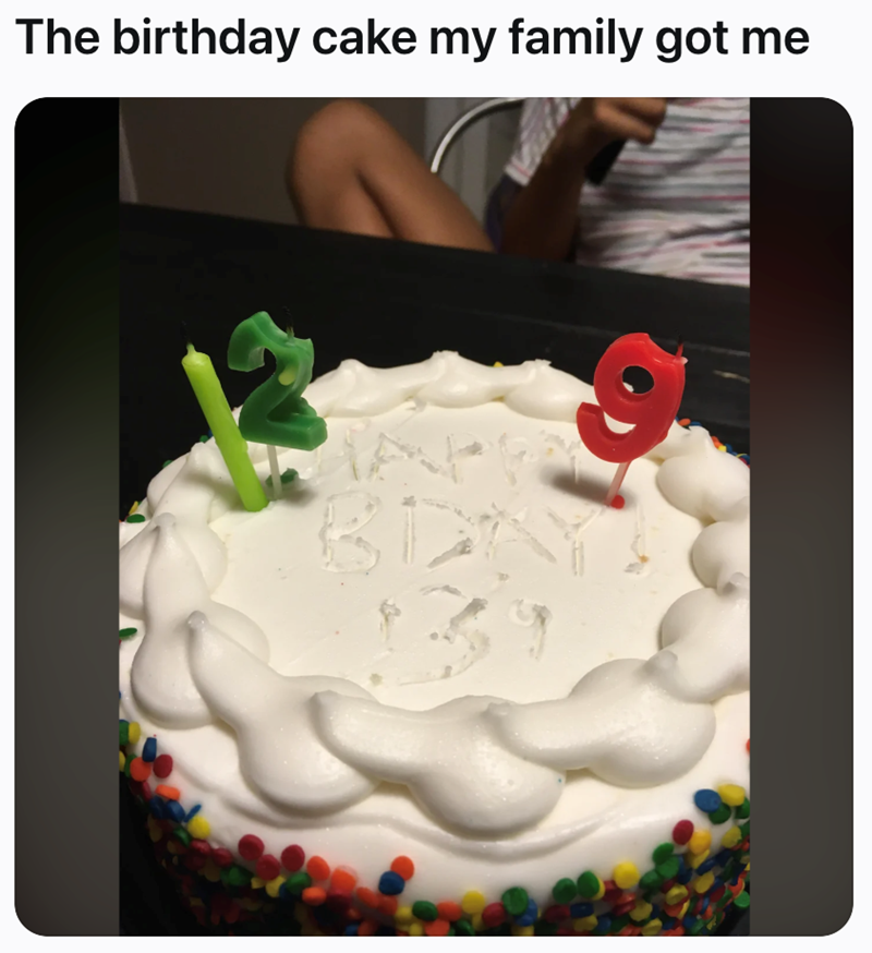 The birthday cake my family got me