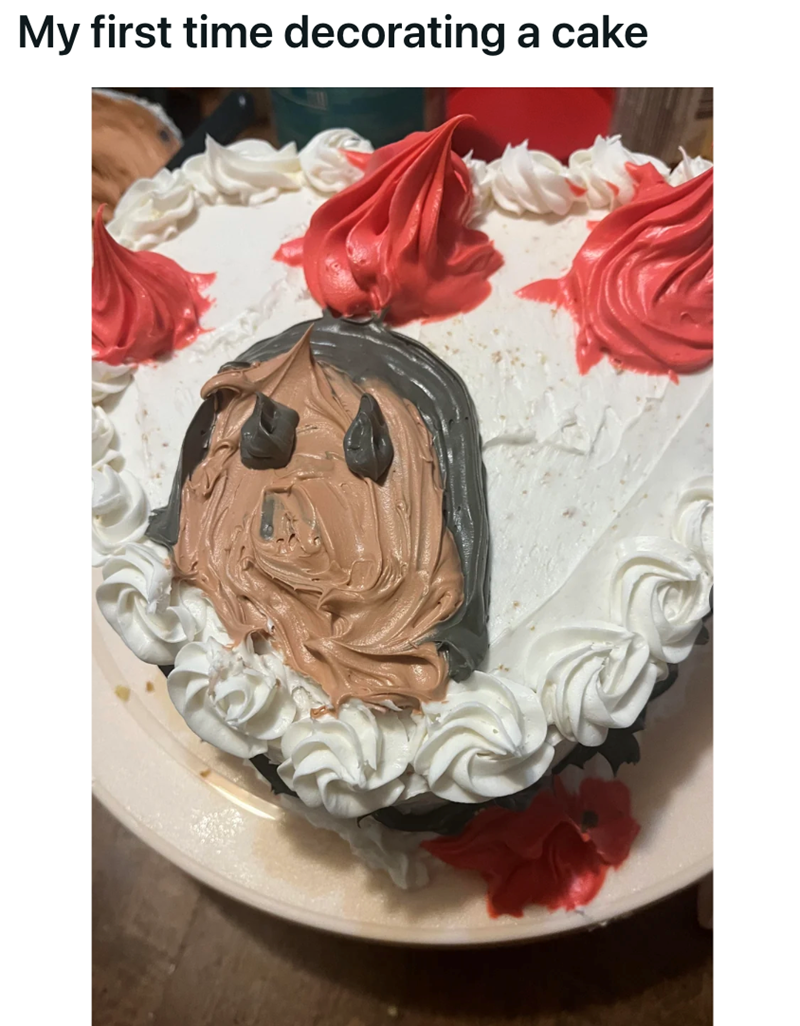 My first time decorating a cake