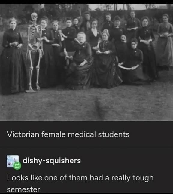 4 Victorian female medical students dishy-squishers Looks like one of them had a really tough semester
