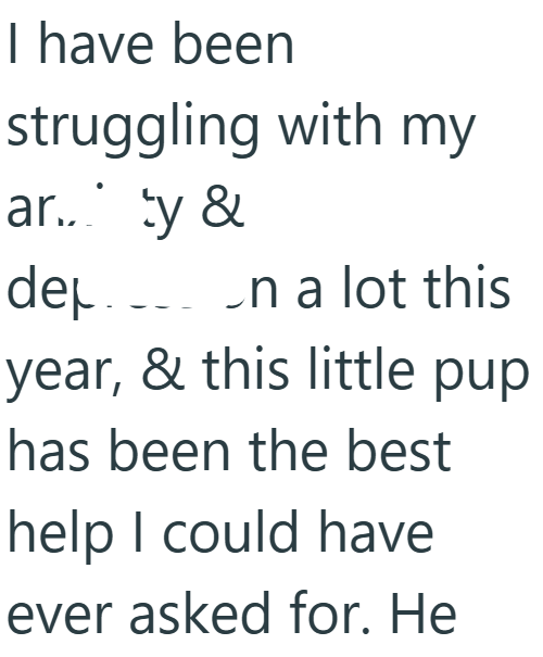 I have been struggling with my ar... ty & dep.. _n a lot this year, & this little pup has been the best help I could have ever asked for. He