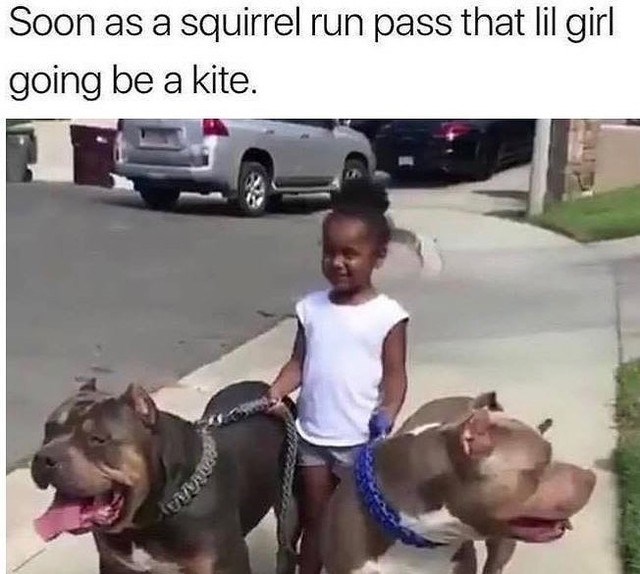 PRANARAY Soon as a squirrel run pass that lil girl going be a kite. 號