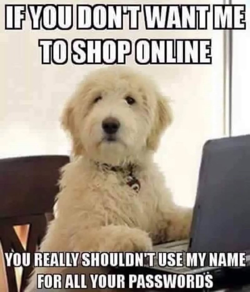 IF YOU DON'T WANT ME TO SHOP ONLINE YOU REALLY SHOULDN'T USE MY NAME FOR ALL YOUR PASSWORDS