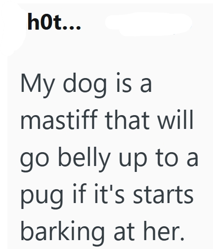 hot... My dog is a mastiff that will go belly up to a pug if it's starts barking at her.
