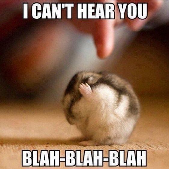 I CAN'T HEAR YOU BLAH BLAH BLAH