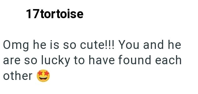 17tortoise Omg he is so cute!!! You and he are so lucky to have found each other