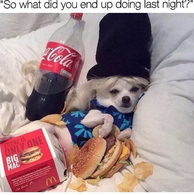 "So what did you end up doing last night?" Cola THERE IS ONLY ONE BIG MAC M