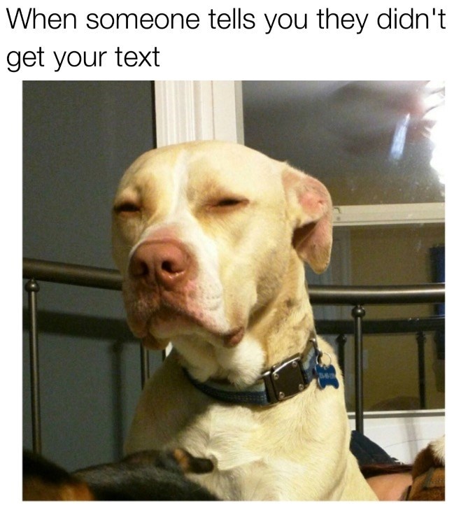 When someone tells you they didn't get your text