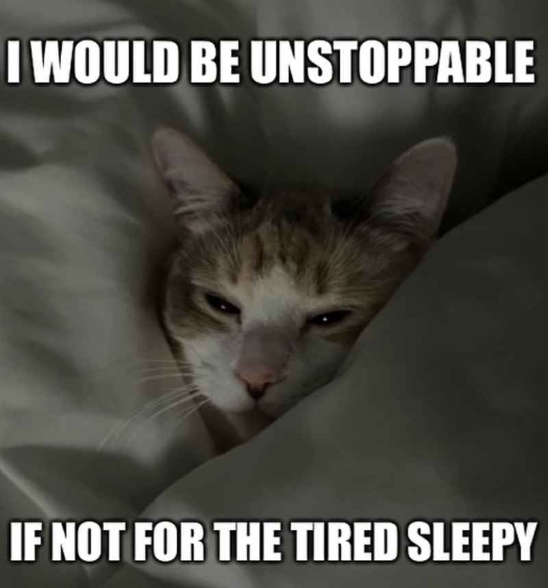 I WOULD BE UNSTOPPABLE IF NOT FOR THE TIRED SLEEPY