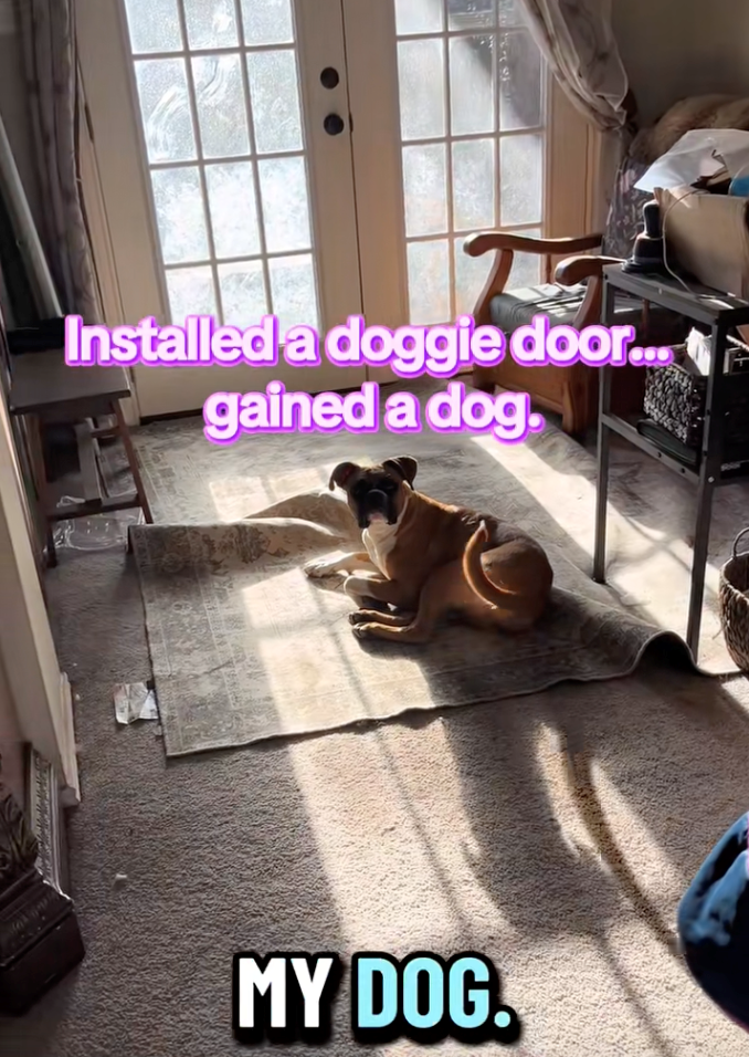 Installed a doggie door... gained a dog. MY DOG.