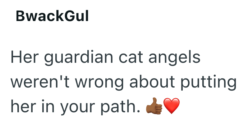 BwackGul Her guardian cat angels. weren't wrong about putting her in your path.