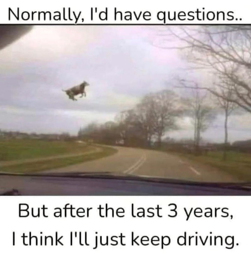 Normally, I'd have questions.. But after the last 3 years, I think I'll just keep driving.