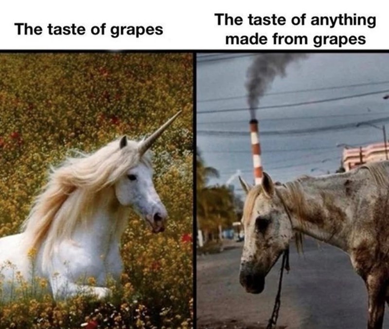 The taste of grapes The taste of anything made from grapes