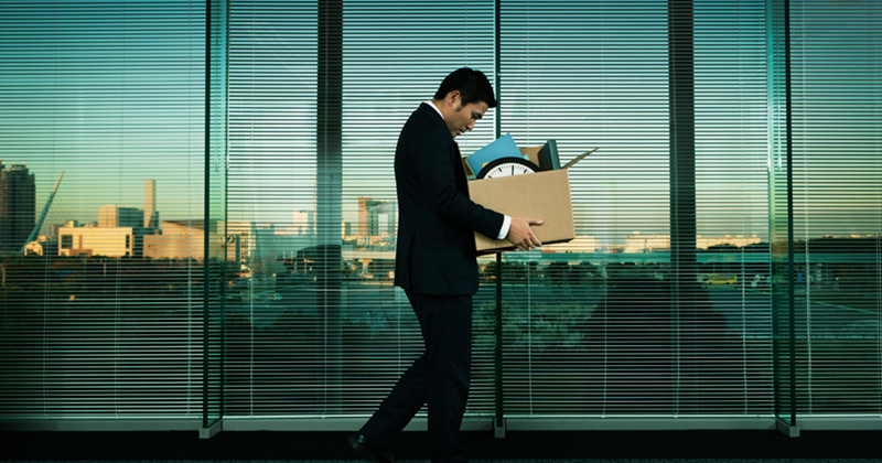 Office Worker Leaving His Job After Getting Fired