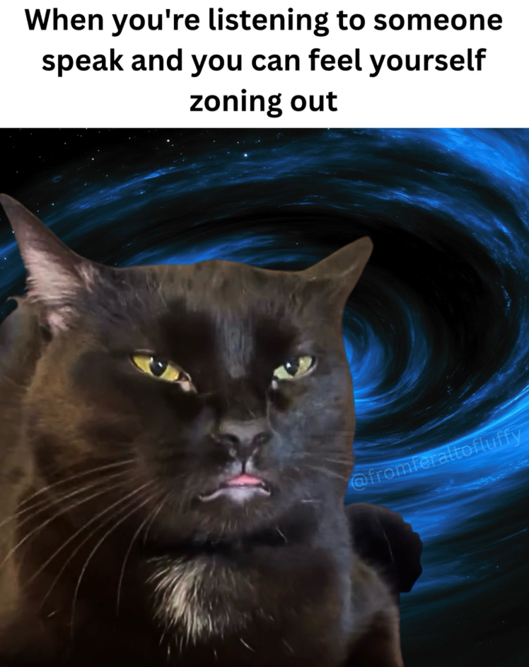 When you're listening to someone speak and you can feel yourself zoning out @fromferaltofluffy