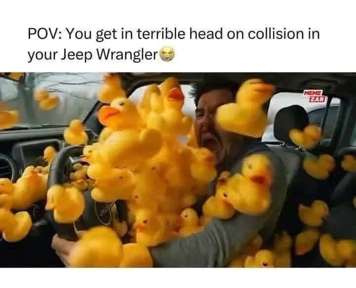 POV: You get in terrible head on collision in your Jeep Wrangler MEME ZAR