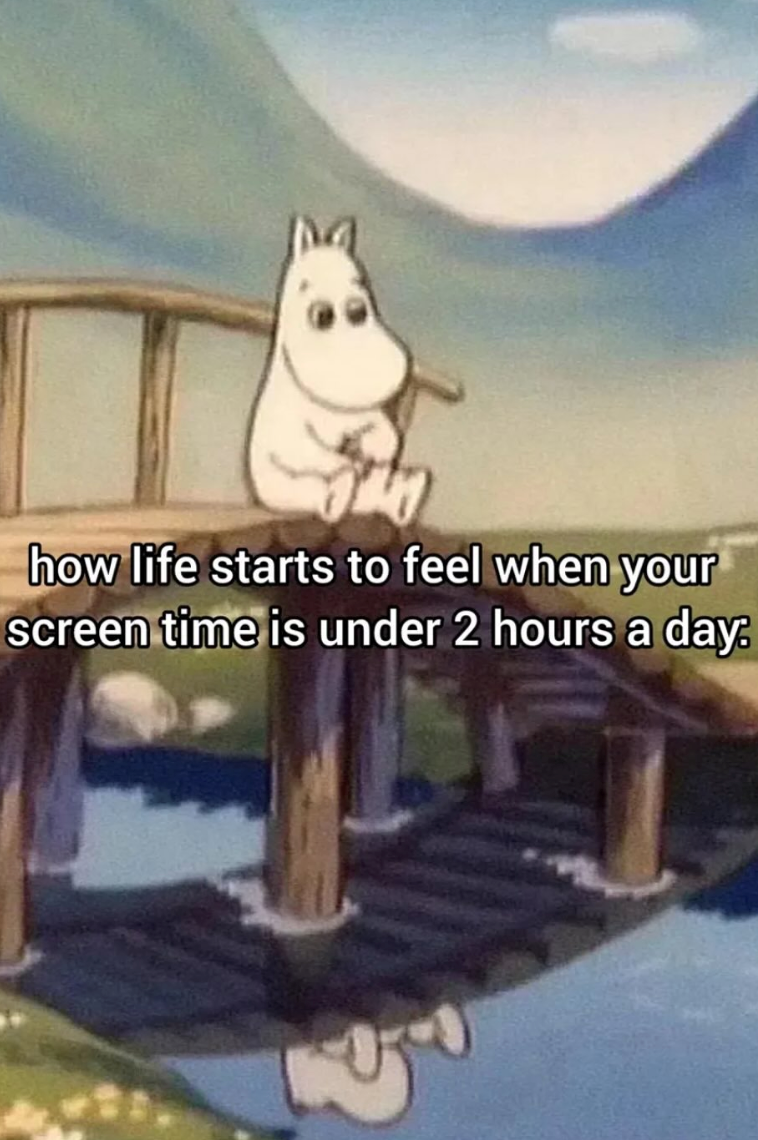 how life starts to feel when your screen time is under 2 hours a day: