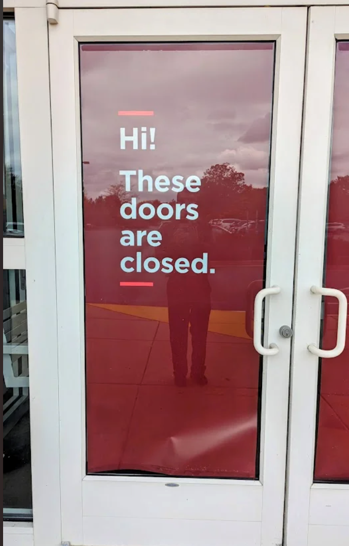 Hi! These doors are closed. CD