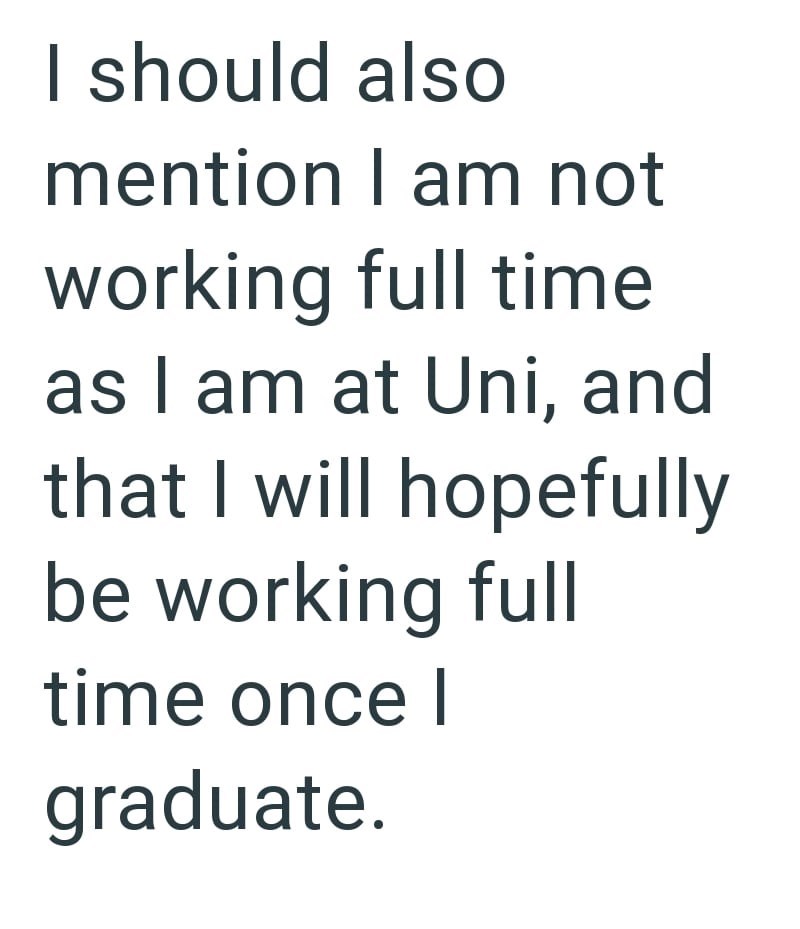 I should also mention I am not working full time as I am at Uni, and that I will hopefully be working full time once I graduate.
