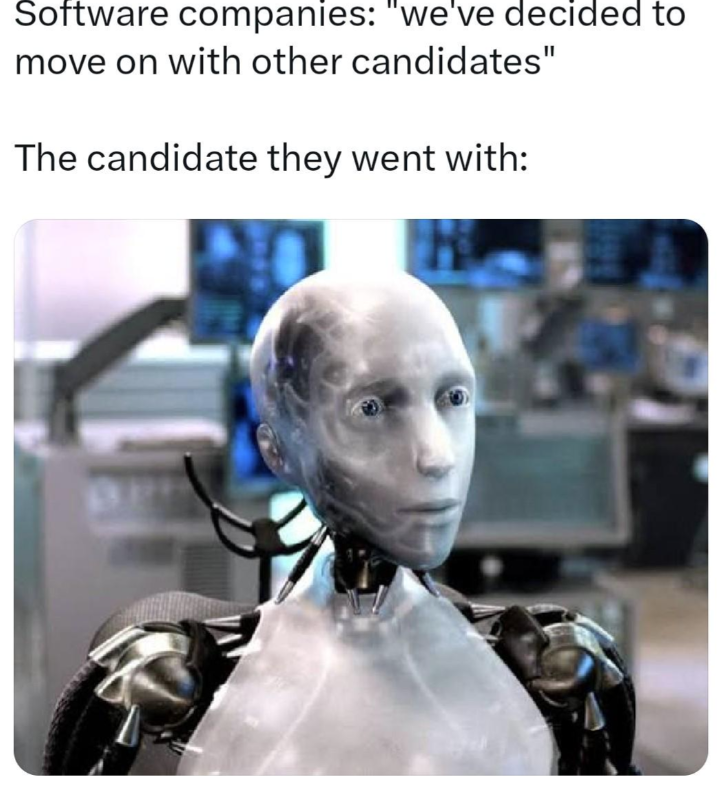 Software companies: "we've decided to move on with other candidates" The candidate they went with: