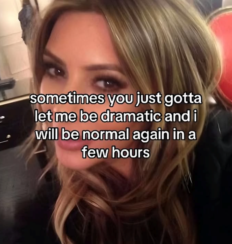 sometimes you just gotta let me be dramatic and i will be normal again in a few hours