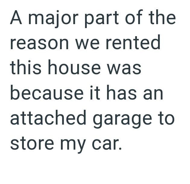 A major part of the reason we rented this house was because it has an attached garage to store my car.