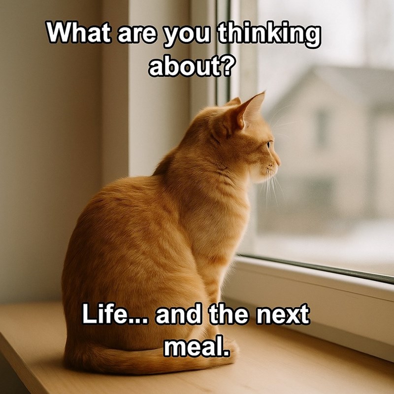 What are you thinking about? Life... and the next meal.