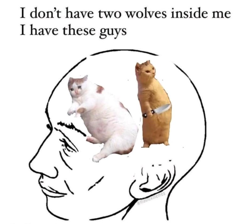 I don't have two wolves inside me I have these guys