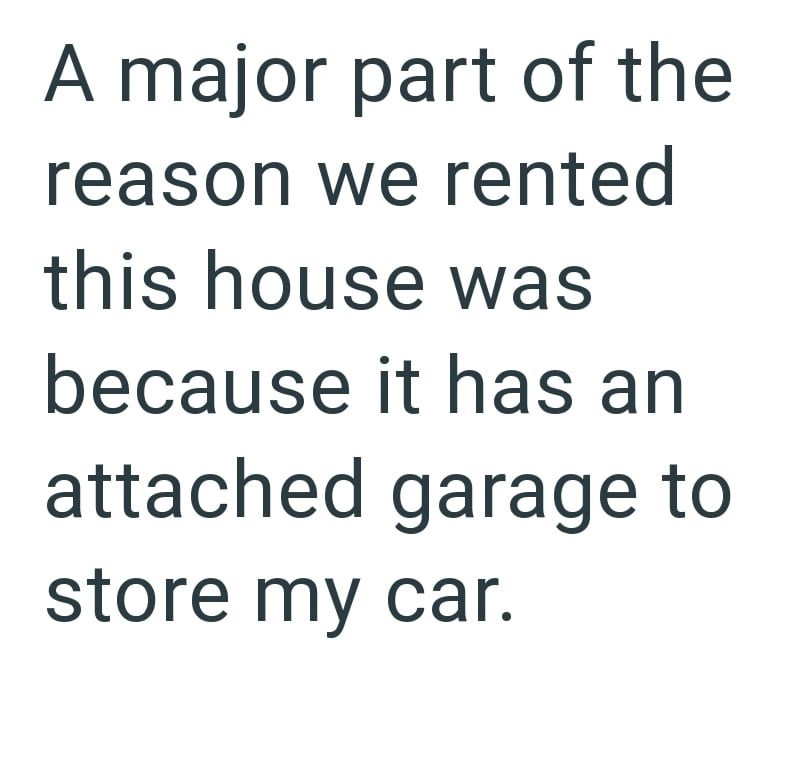 A major part of the reason we rented this house was because it has an attached garage to store my car.