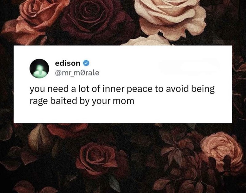 edison @mr_morale you need a lot of inner peace to avoid being rage baited by your mom