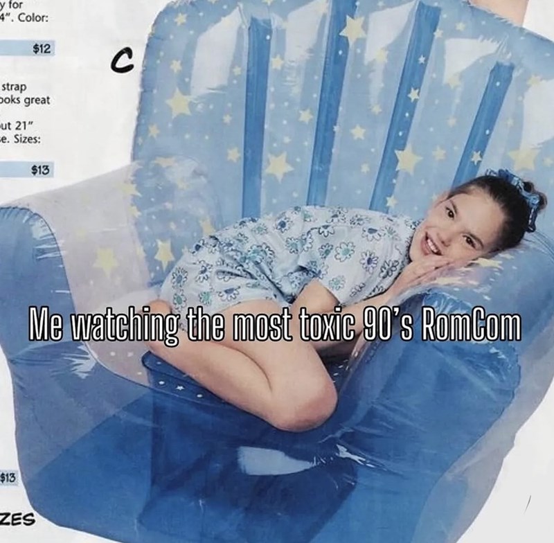 y for 4". Color: $12 strap Ooks great ut 21" ce. Sizes: $13 $13 C Me watching the most toxic 90's RomCom ZES