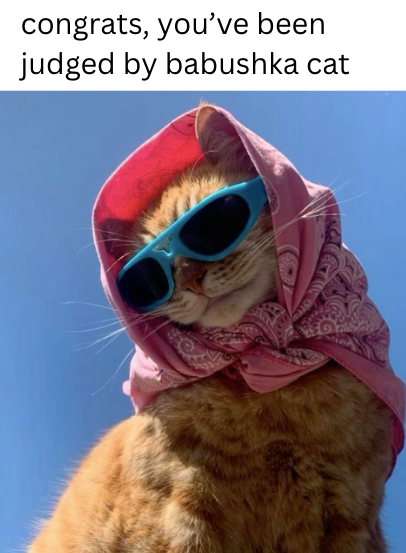 congrats, you've been judged by babushka cat