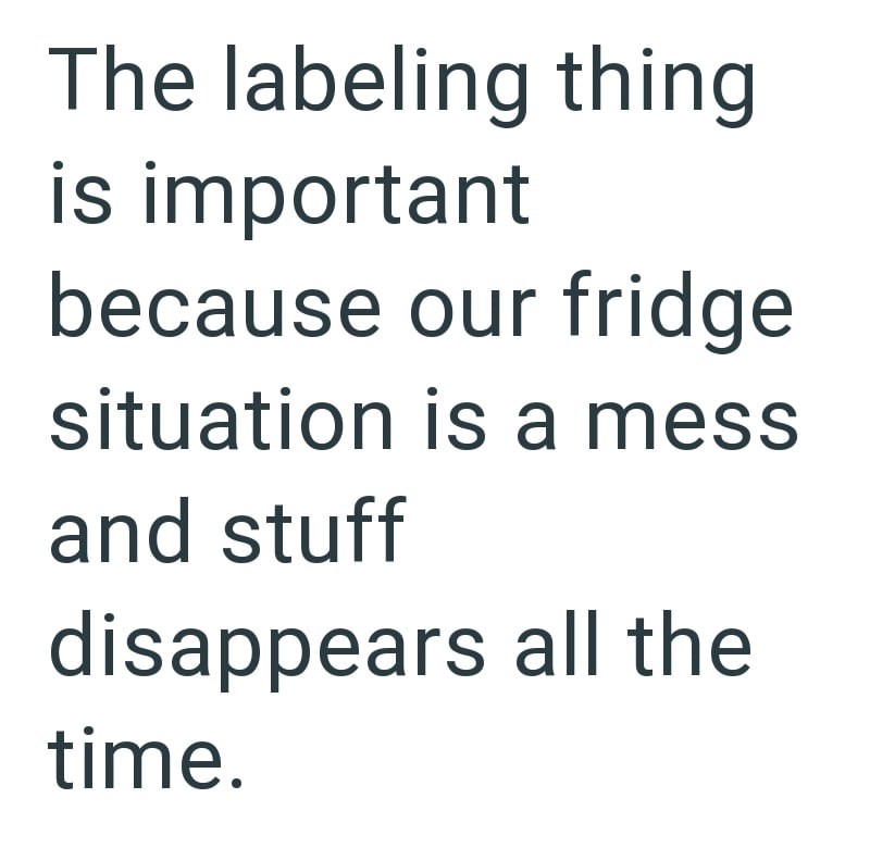 The labeling thing is important because our fridge situation is a mess and stuff disappears all the time.
