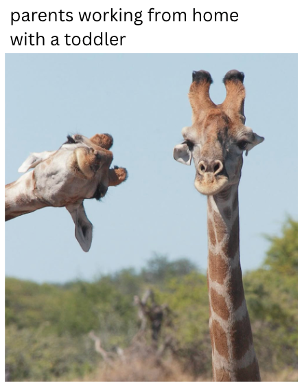 parents working from home with a toddler