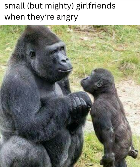 small (but mighty) girlfriends when they're angry
