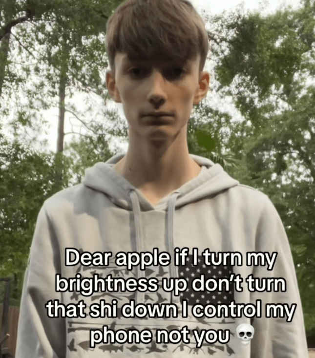 Dear apple if I turn my brightness up don't turn that shi down I control my phone not you