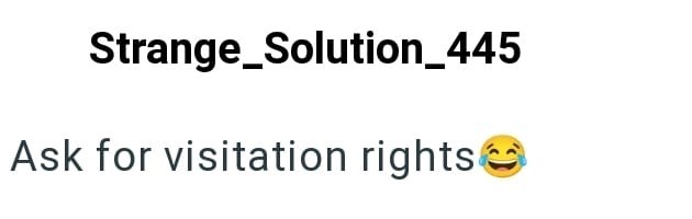 Strange_Solution_445 Ask for visitation rightsⒸ