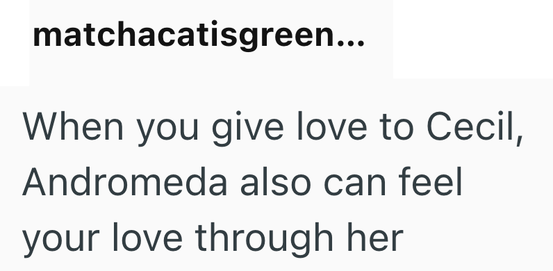matchacatisgreen... When you give love to Cecil, Andromeda also can feel your love through her