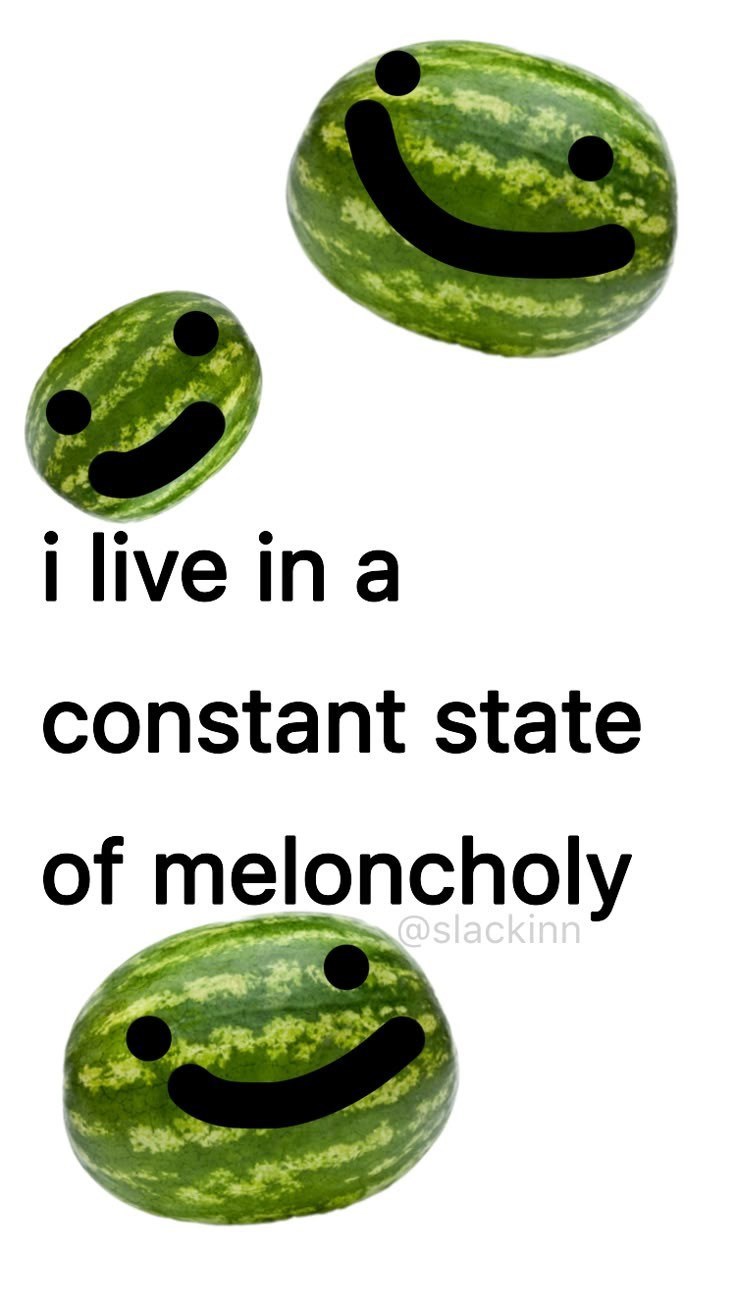 i live in a constant state of meloncholy @slackinn