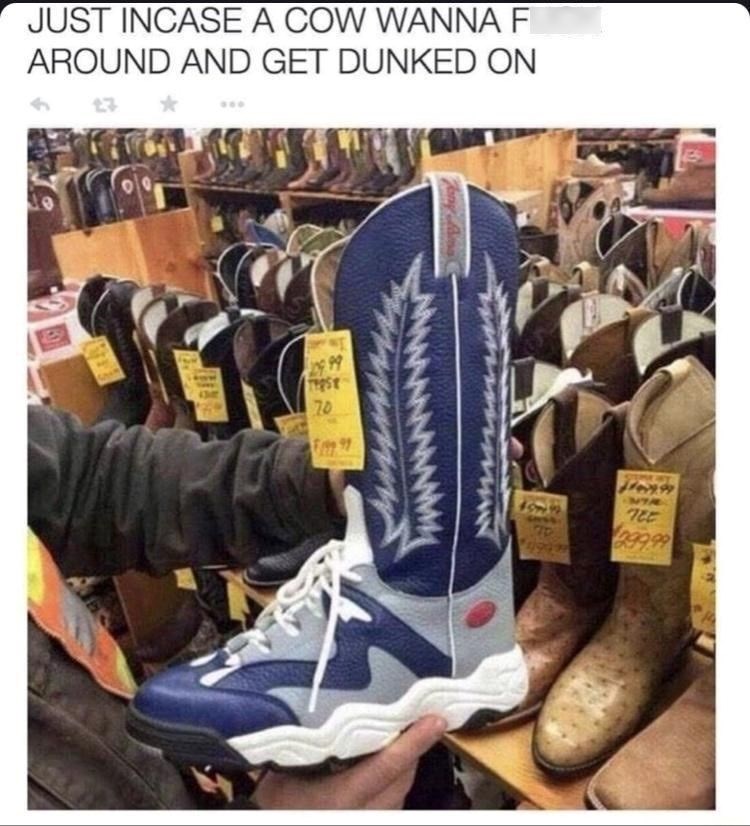 JUST INCASE A COW WANNA F AROUND AND GET DUNKED ON J09 99 70 NTR TEE 299.99