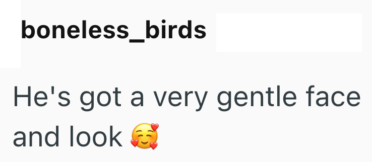 boneless_birds He's got a very gentle face and look