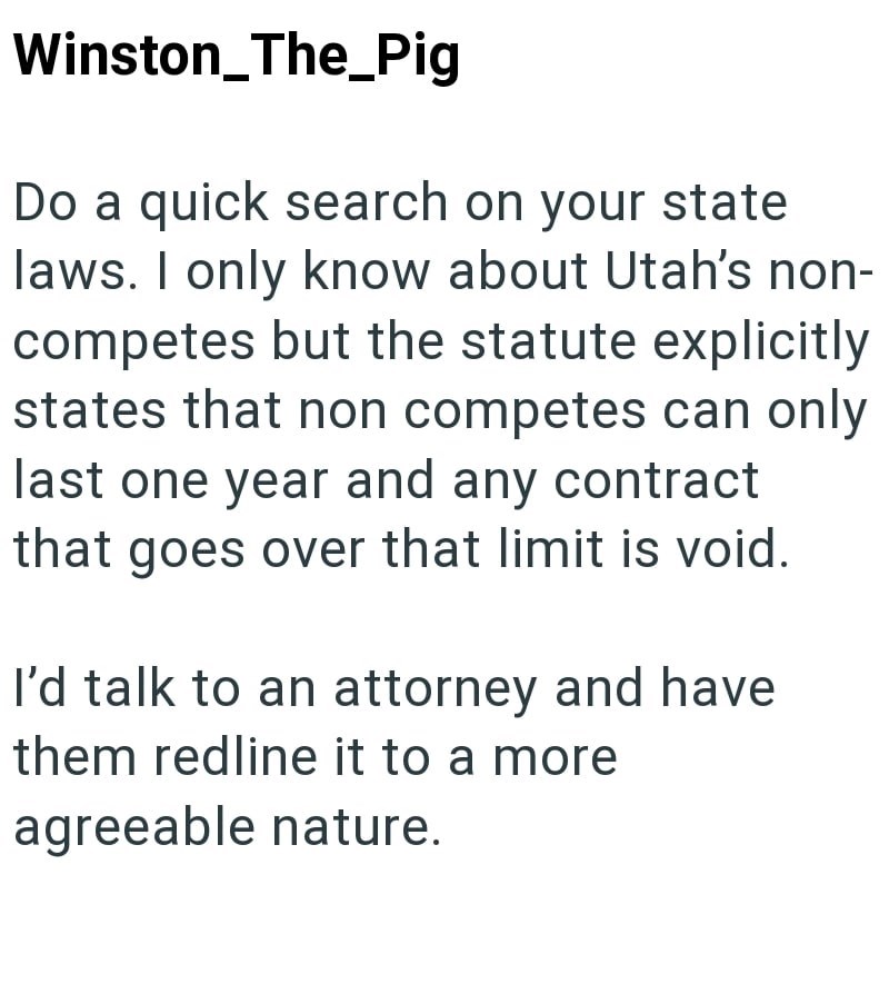 Winston_The_Pig Do a quick search on your state laws. I only know about Utah's non- competes but the statute explicitly states that non competes can only last one year and any contract that goes over that limit is void. I'd talk to an attorney and have them redline it to a more agreeable nature.