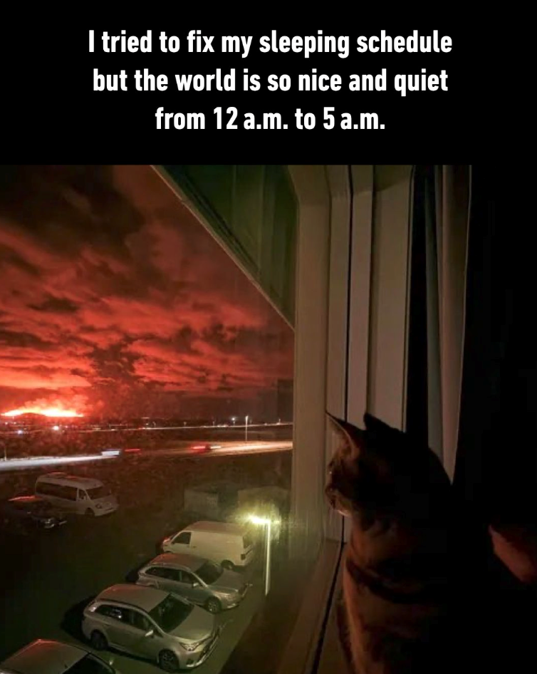 I tried to fix my sleeping schedule but the world is so nice and quiet from 12 a.m. to 5 a.m.